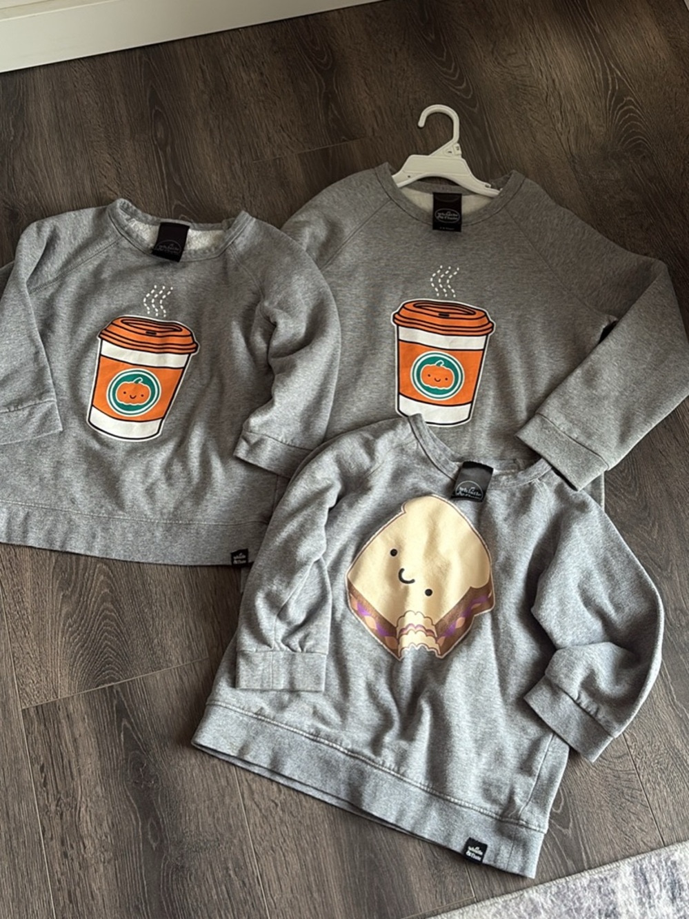 EUC Whistle & Flute PSL matching crewnecks + PB & J crewneck size 5/6 & 7/8